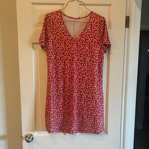 Red Floral Women's Dress